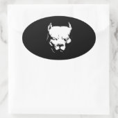 Angry Pitbull Dog Ovaler Aufkleber (Tasche)