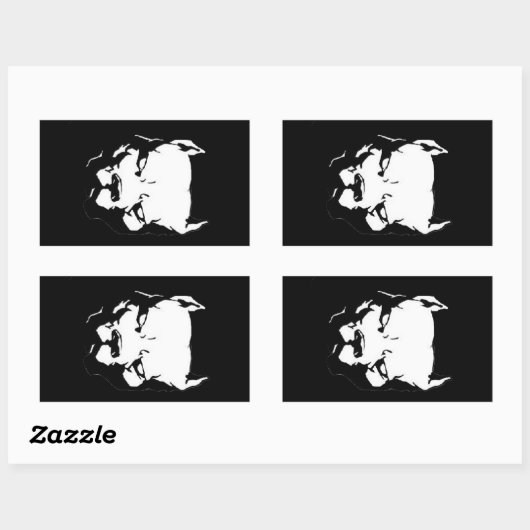 Angry Pitbull Dog Rechteckiger Aufkleber (Blatt)