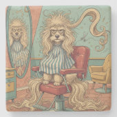 Angry Poodle Steinuntersetzer (Vorderseite)