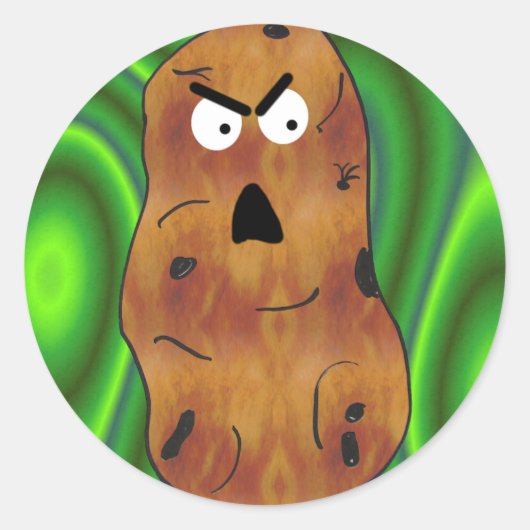 Angry Potato Sticker mit Text (Vorderseite)