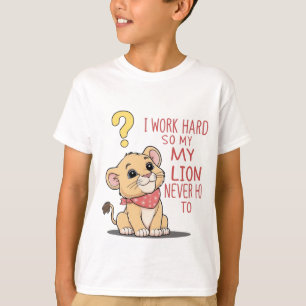 Angry Puff Lion - Niedlicher Cartoon Lion Cub T - T-Shirt