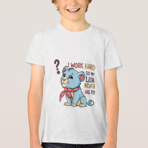 Angry Puff Lion - Niedlicher Cartoon Lion Cub T -  Tri-Blend Shirt