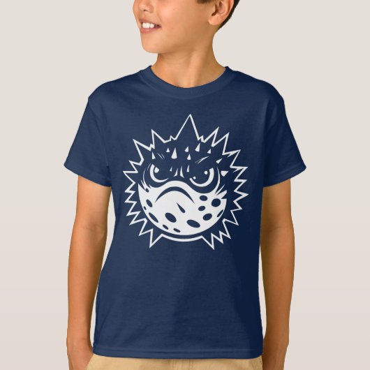 Angry Puffer Fish Funny Introvert Beach Trip Kinde T-Shirt (Vorderseite)