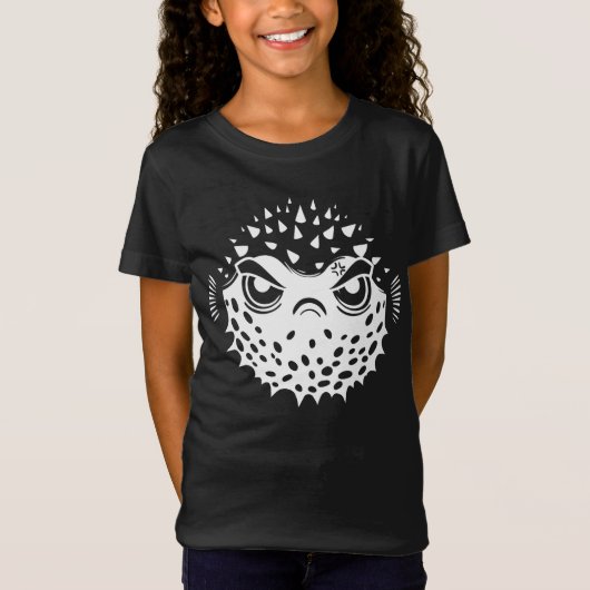Angry Puffer Fish Funny Introvert T-Shirt (Vorderseite)