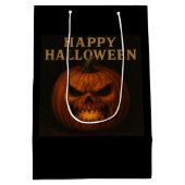 Angry Pumpkin Halloween Mittelgeschenktasche Mittlere Geschenktüte (Rückseite)