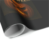 Angry Pumpkin Halloween Wrapping Paper Geschenkpapier (Rolleneckpunkt)
