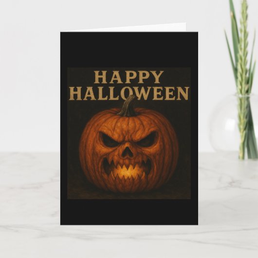 Angry Pumpkin Happy Halloween Greetings Card Karte (Vorderseite)