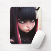 Angry Punk Rocker Girl Mousepad (Mit Mouse)
