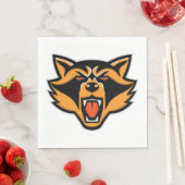 Angry Raccoon Face Napkins Serviette (Beispiel)