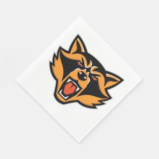 Angry Raccoon Face Napkins Serviette (Ecke)