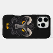 Angry Ram Black iPhone Hülle (Rückseite (Horizontal))