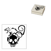 Angry Rat auf einem bösen Schädel Gummistempel (Stempel)