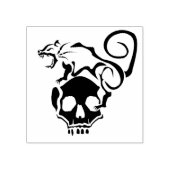 Angry Rat auf einem bösen Schädel Gummistempel (Prägung)