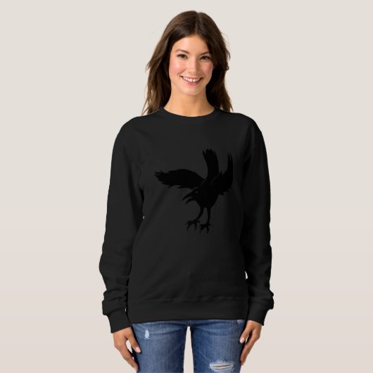 Angry Raven Crow Bird Sweatshirt (Vorne ganz)
