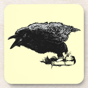 Angry Raven in Black Pick Your Background Getränkeuntersetzer