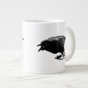 Angry Raven in Black Pick Your Background Jumbo-Tasse