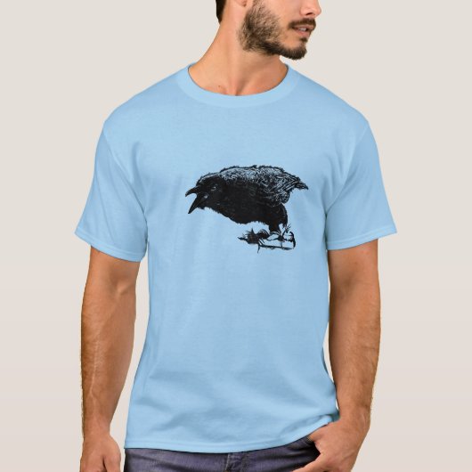 Angry Raven in Black Pick Your Background T-Shirt (Vorderseite)