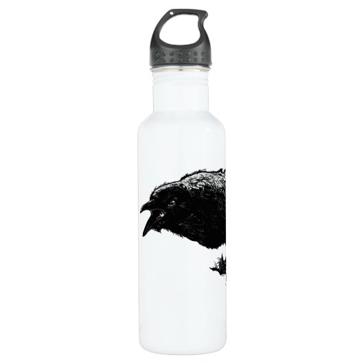 Angry Raven in Black Pick Your Background Trinkflasche (Vorderseite)