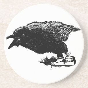 Angry Raven in Black Pick Your Background Untersetzer