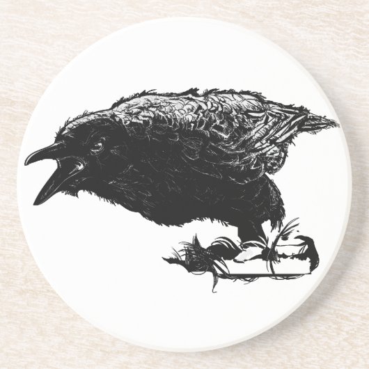 Angry Raven in Black Pick Your Background Untersetzer (Vorne)