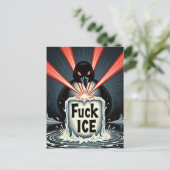 Angry red laser eyes MN Loon melting ice Postcard Postkarte (Stehend Vorderseite)