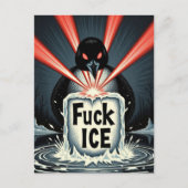 Angry red laser eyes MN Loon melting ice Postcard Postkarte (Vorderseite)