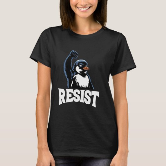 Angry Resist Penguin Protest T-Shirt (Vorderseite)