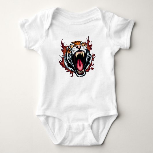 Angry Roaring Tiger Face Baby Strampler (Vorderseite)