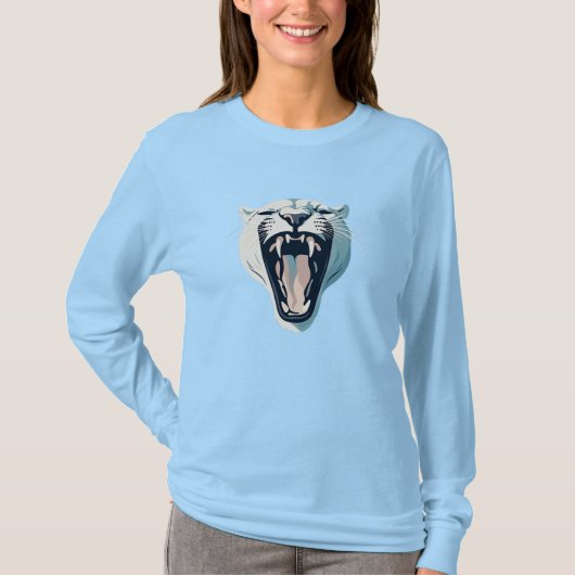 Angry Roaring Tiger Face Design T-Shirt (Vorderseite)