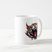 Angry Roaring Tiger Face Kaffeetasse (VorderseiteRechts)