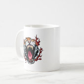 Angry Roaring Tiger Face Kaffeetasse (Vorderseite Links)