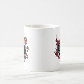 Angry Roaring Tiger Face Kaffeetasse (Mittel)
