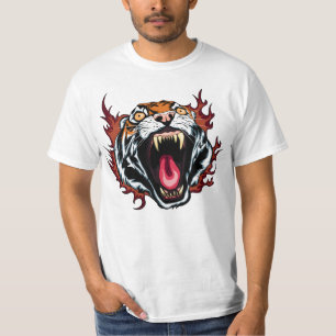 Angry Roaring Tiger Face T - Shirt