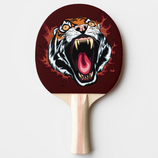 Angry Roaring Tiger Face Tischtennis Schläger (Vorderseite)
