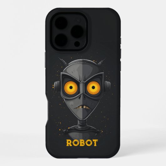 Angry Robot Black iPhone Hülle (Rückseite)