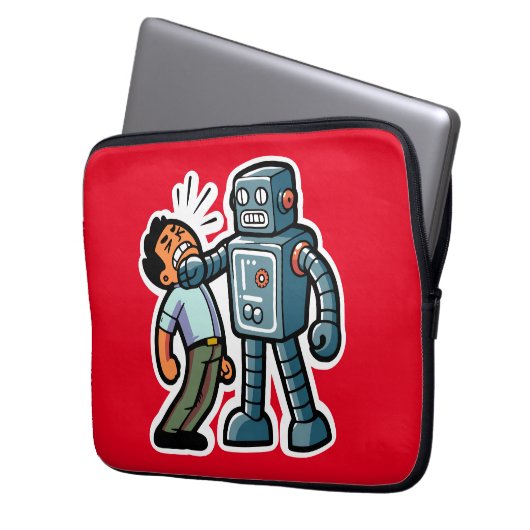 Angry Robot Laptopschutzhülle (Vorderseite Links)