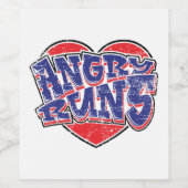 Angry Runs Fans Design v2 Weinetikett (Einzelnes Label)