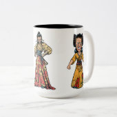 Angry Samurai Warrior - Rage and Ehre Zweifarbige Tasse (VorderseiteRechts)