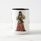 Angry Samurai Warrior - Rage and Ehre Zweifarbige Tasse (Mittel)