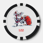 Angry Santa black 100 gestreifter Poker-Chip Pokerchips (Vorderseite)