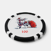 Angry Santa black 100 gestreifter Poker-Chip Pokerchips (Einzeln)