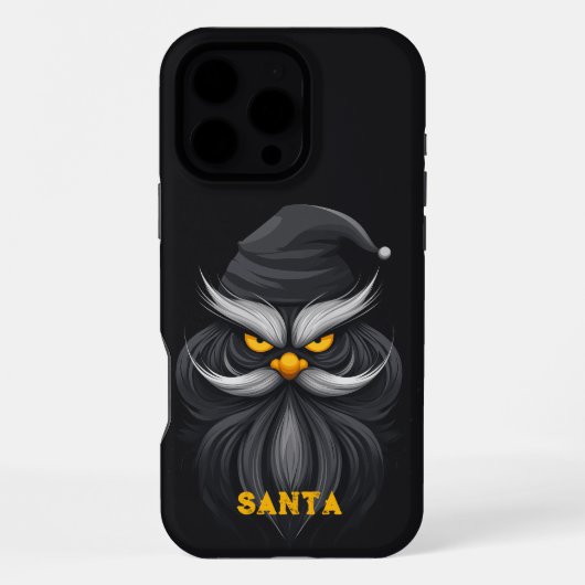Angry Santa Black iPhone Hülle (Rückseite)