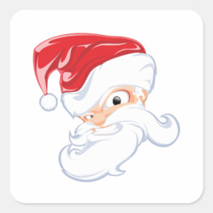 Angry Santa Claus Cartoon Quadratischer Aufkleber
