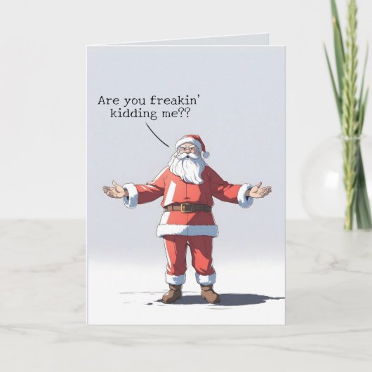 Angry Santa Funny Anime Naughty List Weihnachten Karte (Vorderseite)