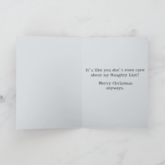 Angry Santa Funny Anime Naughty List Weihnachten Karte (Innenseite)