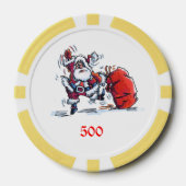 Angry Santa Gelb 500 gestreifter Poker Chip (Vorderseite)