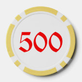 Angry Santa Gelb 500 gestreifter Poker Chip (Rückseite)