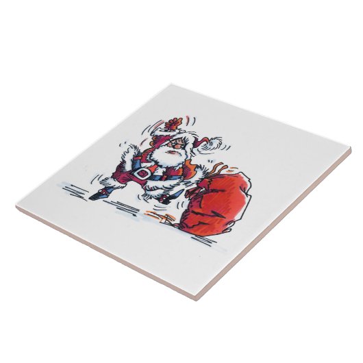 Angry Santa große Keramik Fliese (Seite)