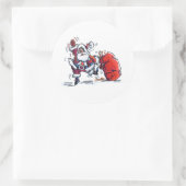 Angry Santa große runde Aufkleber (Tasche)