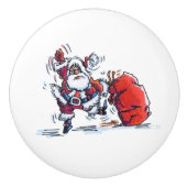 Angry Santa Keramik Knopf Keramikknauf (Vorderseite)
